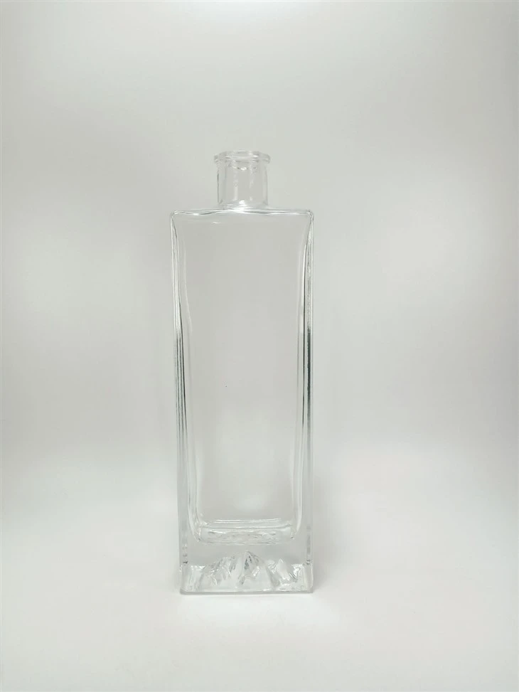 Square 500ml Vodka Gin Rum Whiskey Glass Bottle